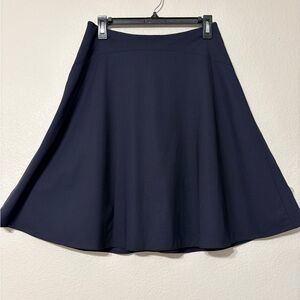 MM Lafleur Wool Classic Career Navy A-Line Skirt Back Zip Lined 8